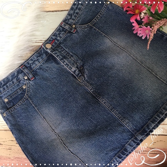 UNIONBAY | Blue Jean Denim Mini Skirt - Picture 4 of 7